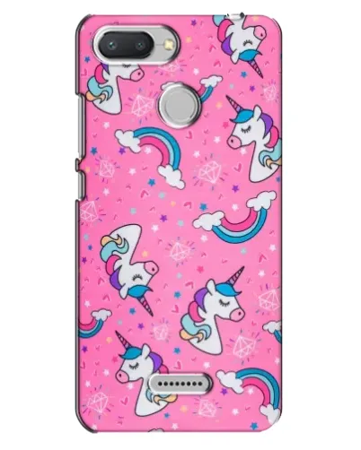 Чехол для Xiaomi Redmi 6 с картинкой «Unicorn паттерн розовый»