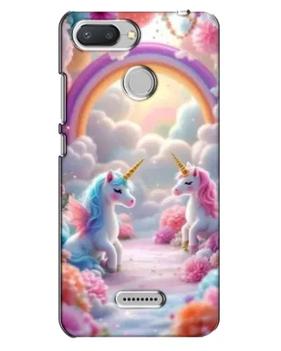 Чехол для Xiaomi Redmi 6 с картинкой «Радуга и единороги»