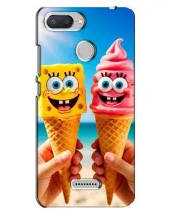Чехол для Xiaomi Redmi 6 с картинкой «Спанч Боб мороженое»