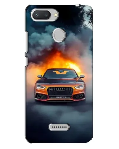 Чехол для Xiaomi Redmi 6 с картинкой «Audi в огненном дыму»