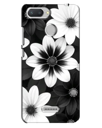 Чехол для Xiaomi Redmi 6 с картинкой «Монохромные астры»