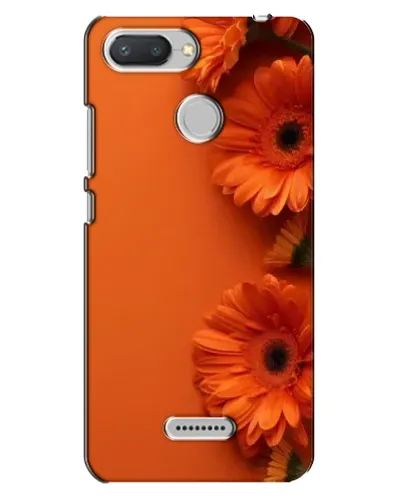 Чехол для Xiaomi Redmi 6 с картинкой «Оранжевые герберы»