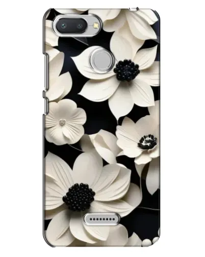 Чехол для Xiaomi Redmi 6 с картинкой «Объемные белые цветы»