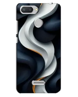 Чехол для Xiaomi Redmi 6 с картинкой «Объемные черно-белые ленты»