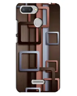Чехол для Xiaomi Redmi 6 с картинкой «Коричневые объемные квадраты»