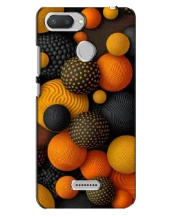 Чехол для Xiaomi Redmi 6 с картинкой «Объемные оранжевые сферы»