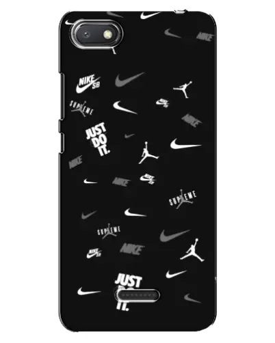 Чехол для Xiaomi Redmi 6A с картинкой «Nike Black Pattern»