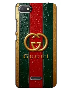 Чехол для Xiaomi Redmi 6A с картинкой «Gucci — фирменная полоса и золото»