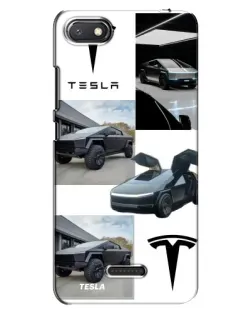 Чехол для Xiaomi Redmi 6A с картинкой «Коллаж Cybertruck Tesla»