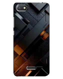 Чехол для Xiaomi Redmi 6A с картинкой «Черные геометрические блоки»