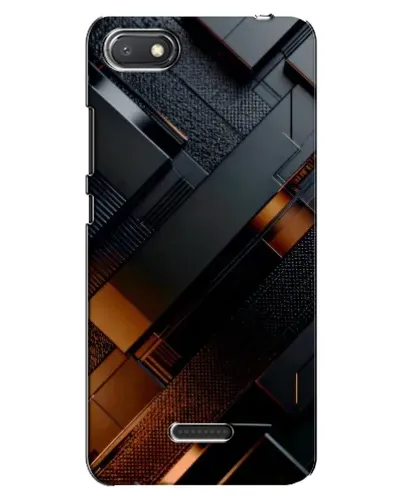Чехол для Xiaomi Redmi 6A с картинкой «Черные геометрические блоки»