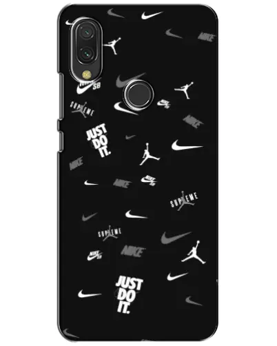 Чехол для Xiaomi Redmi 7 с картинкой «Nike Black Pattern»