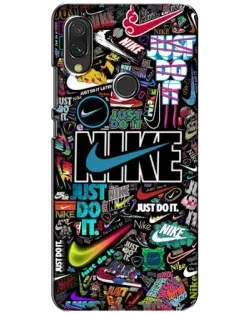 Чехол для Xiaomi Redmi 7 с картинкой «Яркий коллаж Nike»