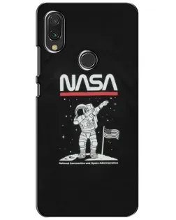 Чехол для Xiaomi Redmi 7 с картинкой «NASA — шагаем по Луне»