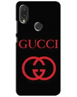 Чехол для Xiaomi Redmi 7 с картинкой «Gucci — красный логотип»