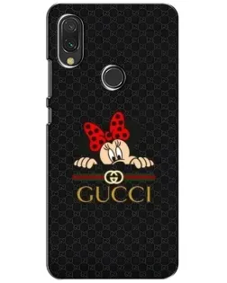 Чехол для Xiaomi Redmi 7 с картинкой «Минни Маус Gucci — черный»