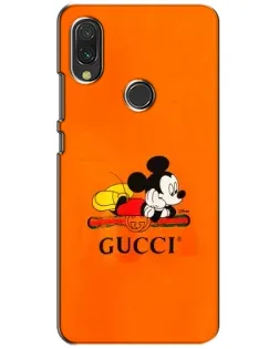 Чехол для Xiaomi Redmi 7 с картинкой «Микки Маус Gucci — оранж»