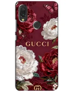 Чехол для Xiaomi Redmi 7 с картинкой «Gucci — бордовые розы»