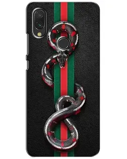 Чехол для Xiaomi Redmi 7 с картинкой «Gucci — змея на полосе»