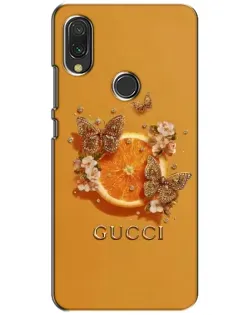Чехол для Xiaomi Redmi 7 с картинкой «Gucci — золотые бабочки»