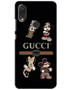 Чехол для Xiaomi Redmi 7 с картинкой «Gucci — герои Disney и монограмма»