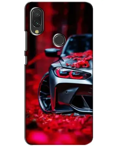 Чехол для Xiaomi Redmi 7 с картинкой «Спортивная BMW и цветы»