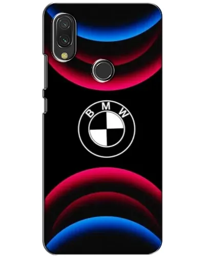 Чехол для Xiaomi Redmi 7 с картинкой «Логотип BMW и неоновые дуги»