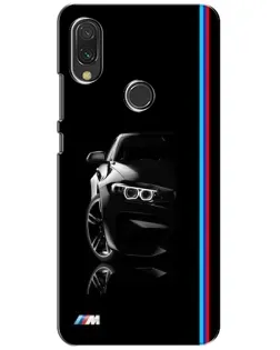 Чехол для Xiaomi Redmi 7 с картинкой «Силуэт BMW в темноте»