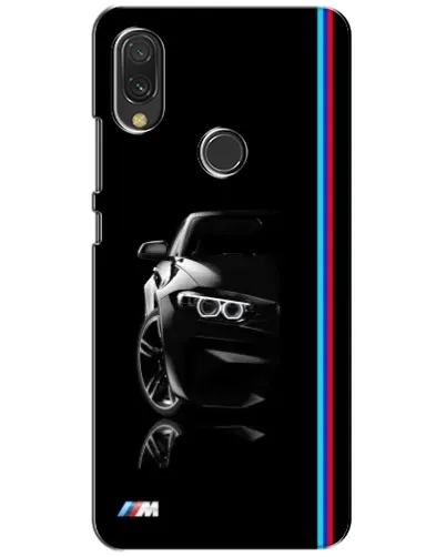 Чехол для Xiaomi Redmi 7 с картинкой «Силуэт BMW в темноте»