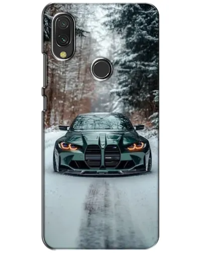 Чехол для Xiaomi Redmi 7 с картинкой «BMW в зимнем лесу»