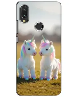 Чехол для Xiaomi Redmi 7 с картинкой «Пара единорогов»