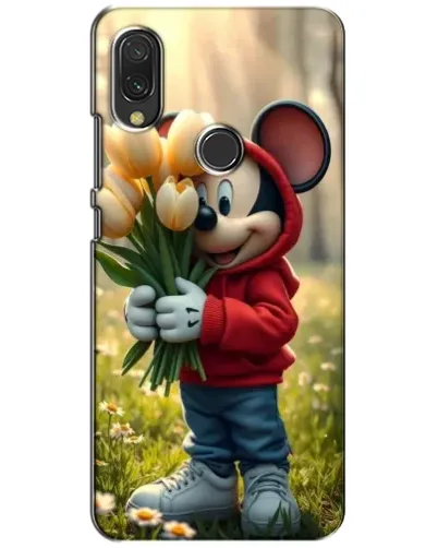 Чехол для Xiaomi Redmi 7 с картинкой «Микки с тюльпанами»