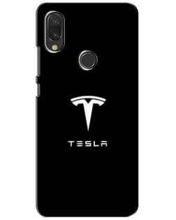 Чехол для Xiaomi Redmi 7 с картинкой «Tesla White Logo»