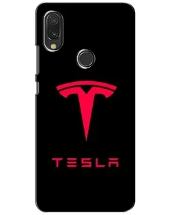 Чехол для Xiaomi Redmi 7 с картинкой «Tesla Red Logo»