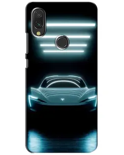 Чехол для Xiaomi Redmi 7 с картинкой «Tesla в неоне»