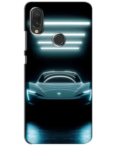 Чехол для Xiaomi Redmi 7 с картинкой «Tesla в неоне»
