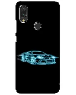 Чехол для Xiaomi Redmi 7 с картинкой «Неоновый контур Lamborghini»