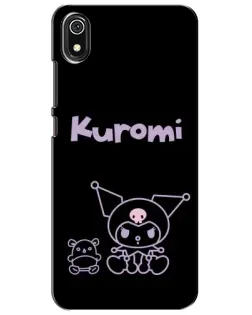 Чехол для Xiaomi Redmi 7A с картинкой «Kuromi — черный минимализм»