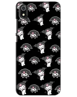 Чехол для Xiaomi Redmi 7A с картинкой «Черный паттерн Kuromi»