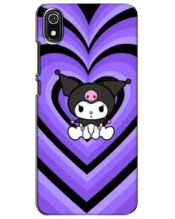 Чехол для Xiaomi Redmi 7A с картинкой «Kuromi и фиолетовые сердца»