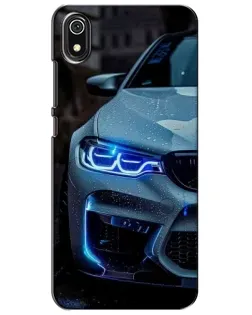 Чохол для Xiaomi Redmi 7A з картинкою «Погляд BMW з синіми фарами»