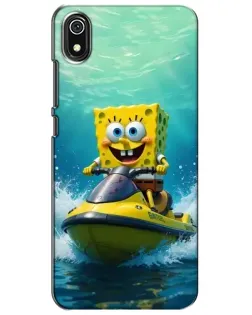 Чохол для Xiaomi Redmi 7A з картинкою «Спанч Боб на гідроциклі»