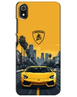 Чехол для Xiaomi Redmi 7A с картинкой «Желтый Lamborghini город»