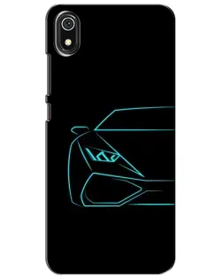 Чехол для Xiaomi Redmi 7A с картинкой «Голубой силуэт Lamborghini»