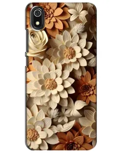 Чохол для Xiaomi Redmi 7A з картинкою «Бежевий флористичний декор»