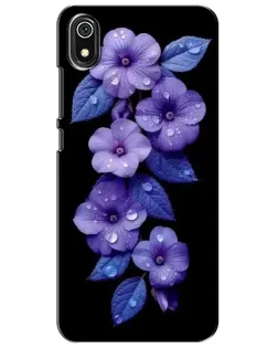 Чохол для Xiaomi Redmi 7A з картинкою «Фіолетові квіти з росою»