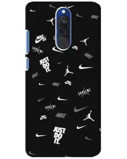 Чехол для Xiaomi Redmi 8 с картинкой «Nike Black Pattern»
