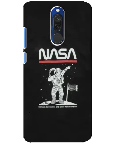 Чехол для Xiaomi Redmi 8 с картинкой «NASA — шагаем по Луне»