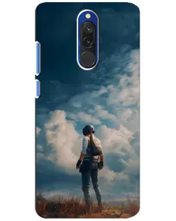 Чехол для Xiaomi Redmi 8 с картинкой «Герой PUBG на скале»