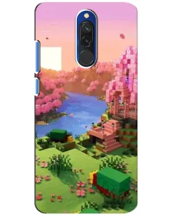 Чохол для Xiaomi Redmi 8 з картинкою «Рожеве дерево Minecraft»